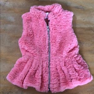 Pink fur vest